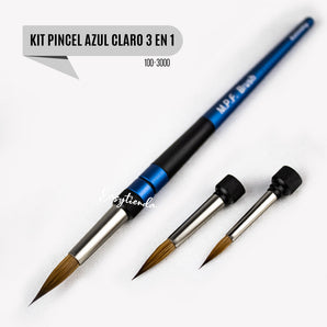 Kit 3 en 1 Pincel MPF Azul Claro