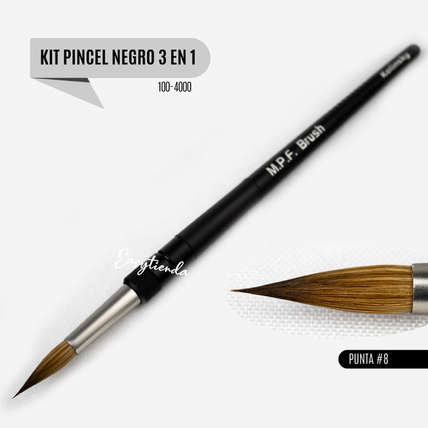 Kit Pincel MPF Negro 3 en 1